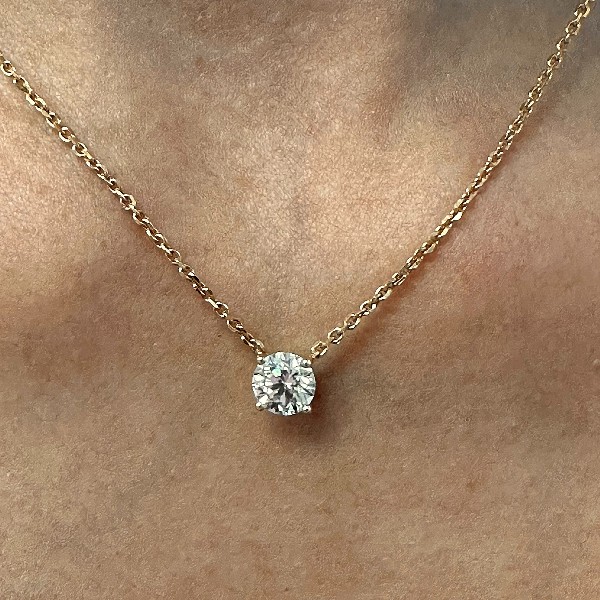 1 carat lab grown diamond necklace and pendant