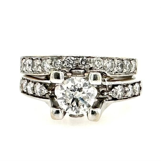 1.20 CTW Engagement Ring and Wedding Band