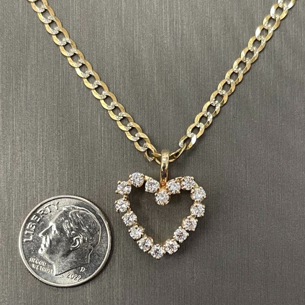 14k Diamond Heart Pendant and 20 inch Necklace