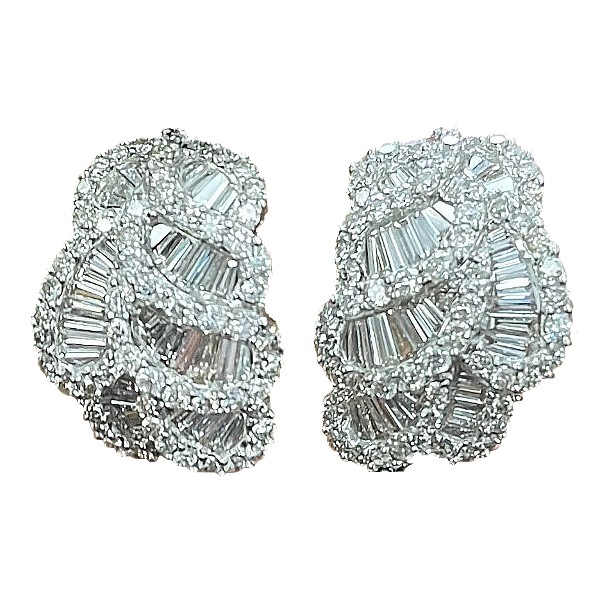 18k 4.94 CTW Diamond and Baguette Earrings