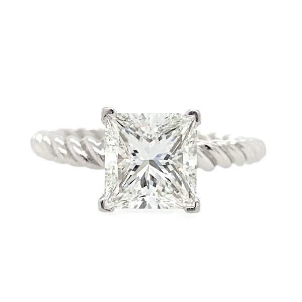 2.01 Carat GIA Certified Princess Cut Engagement Ring