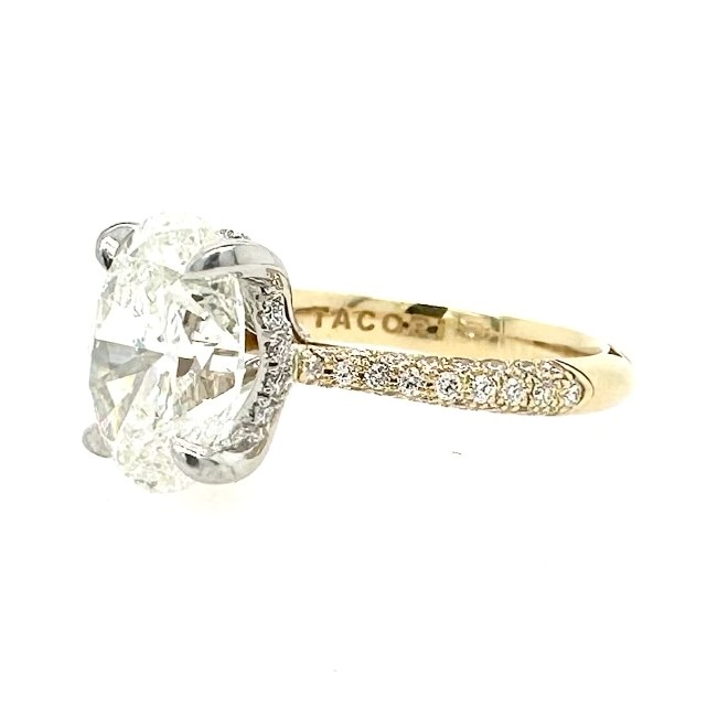 4.57 CTW Oval Engagement Ring side view